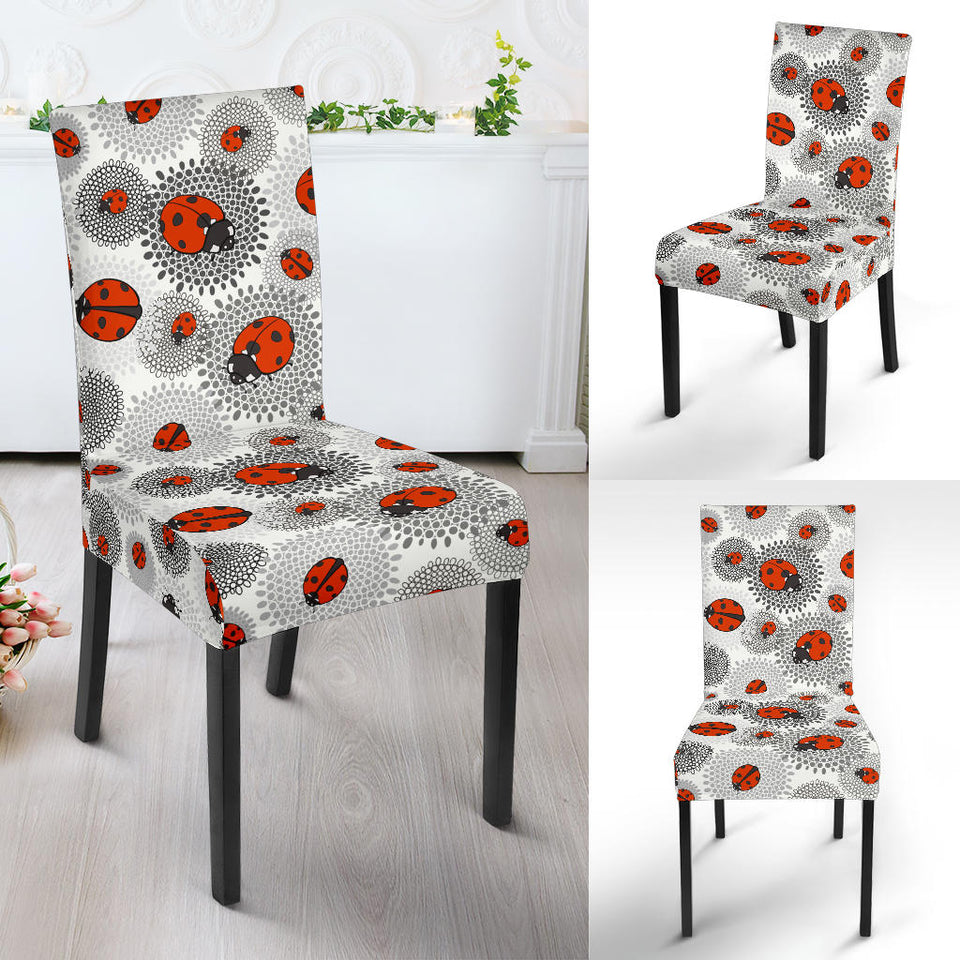 Ladybug Pattern Print Design 05 Dining Chair Slipcover