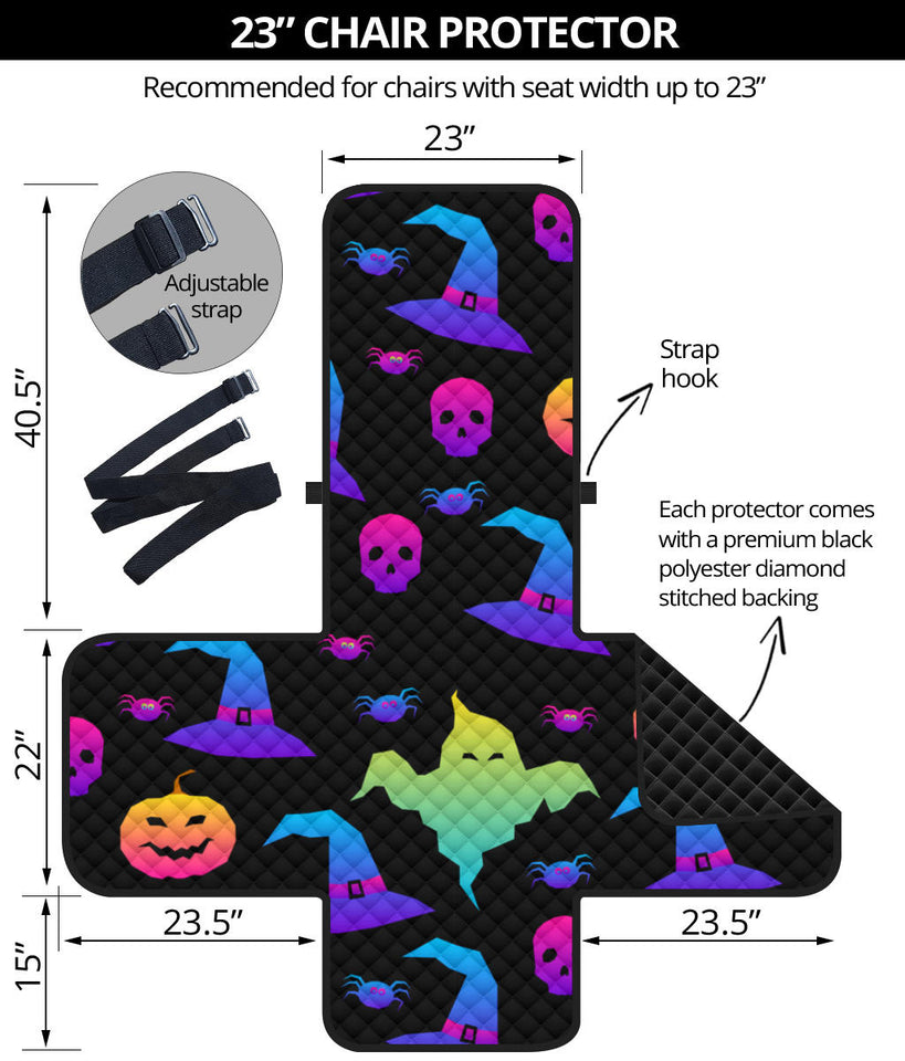 Colorful halloween background Chair Cover Protector