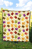 Bread Toast Pattern Print Design 02 Premium Quilt