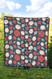 Dragon Fruits Dark Blue Background Premium Quilt