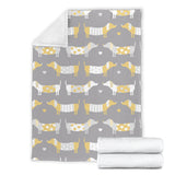 Cute Dachshund Dog Pattern Premium Blanket