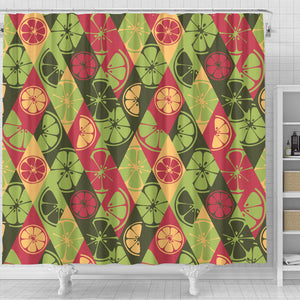 Cool Geometric Lime Pattern Shower Curtain Fulfilled In US
