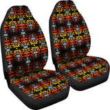Black Fire Red  Set Of 2 Car Seat Covers