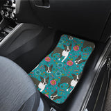 Boston Terrier Beautiful Flower Pattern Front And Back Car Mats