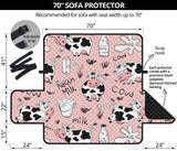 Cows milk product pink background Sofa Cover Protector