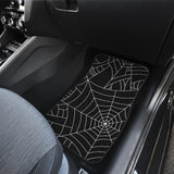 Spider Web Pattern Black Background White Cobweb Front And Back Car Mats