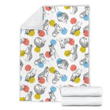 Siberian Husky And Colorful Circle Pattern Premium Blanket