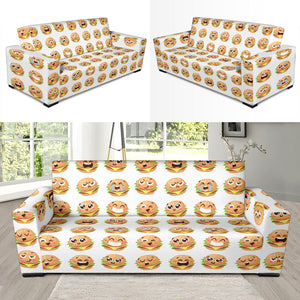 Hamburger Pattern Print Design 04 Sofa Slipcover