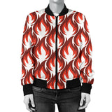 Fire Flame Symbol Design Pattern Women'S Bomber Jacket