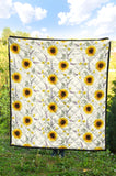 Beautiful Sunflowers Pattern Premium Quilt