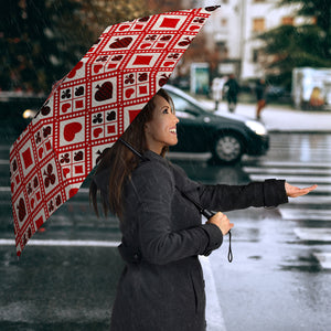 Casino Cards Suits Pattern Print Design 03 Umbrella