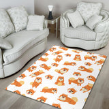 Brown Pomeranian Pattern Area Rug