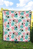 Toucan Tropical Flower Leave Pattern Premium Quilt.Jpg