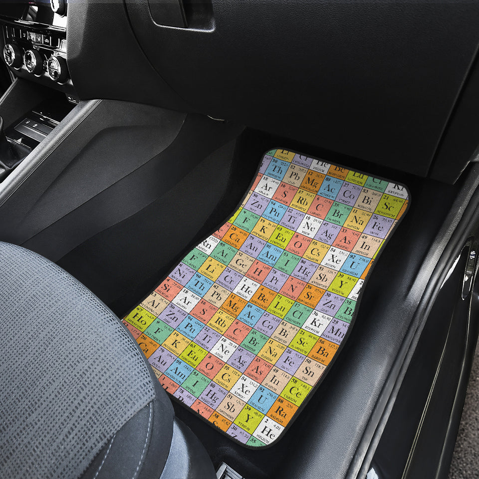 Chemistry Periodic Table Pattern Print Design 01 Front Car Mats