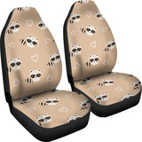 Cute Raccoon Heart Pattern  Universal Fit Car Seat Covers