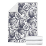 Guava Tropical Hand Drawn Pattern Premium Blanket
