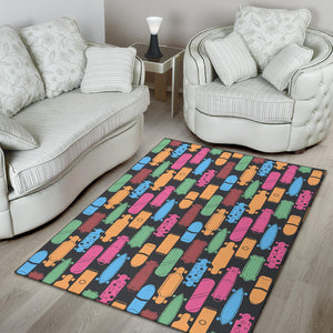 Skate Board Pattern Print Design 02 Area Rug