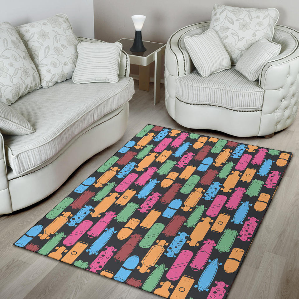 Skate Board Pattern Print Design 02 Area Rug