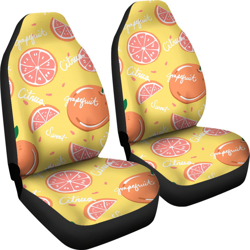 Grapefruit Yellow Background Universal Fit Car Seat Covers