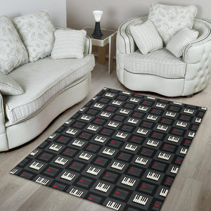 Piano Pattern Print Design 05 Area Rug