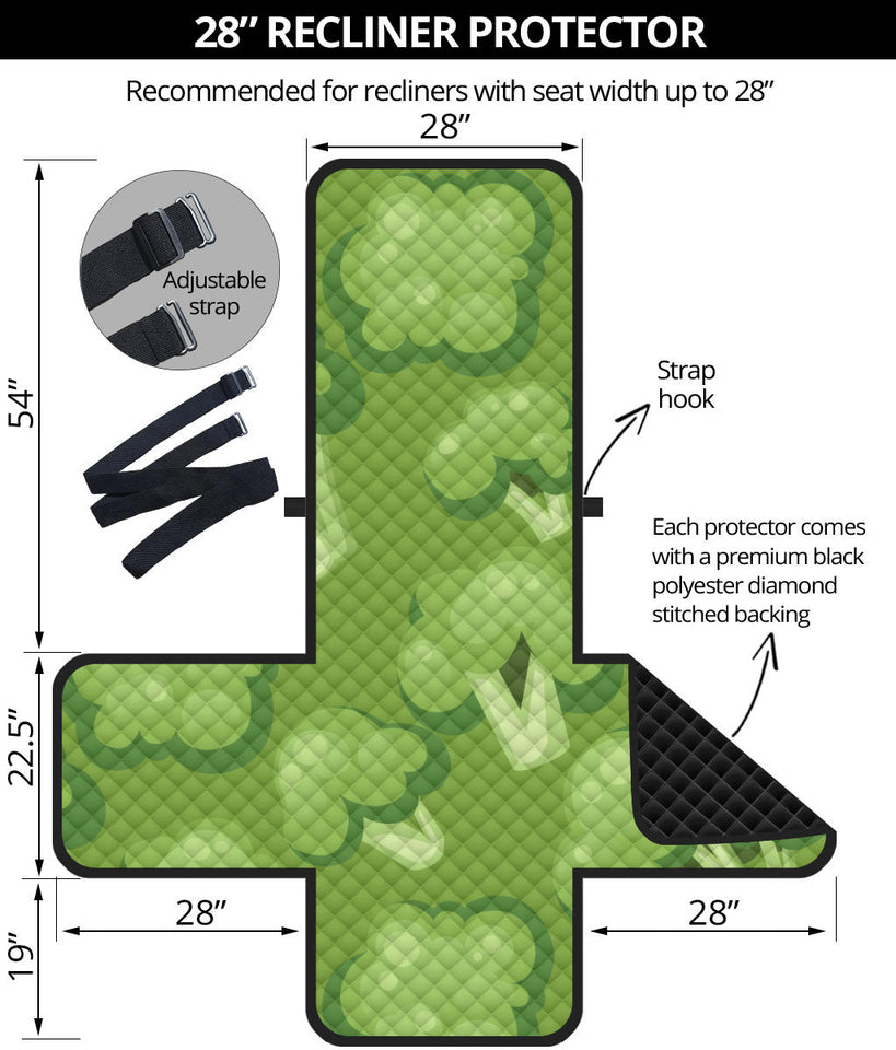 Broccoli pattern green background Recliner Cover Protector