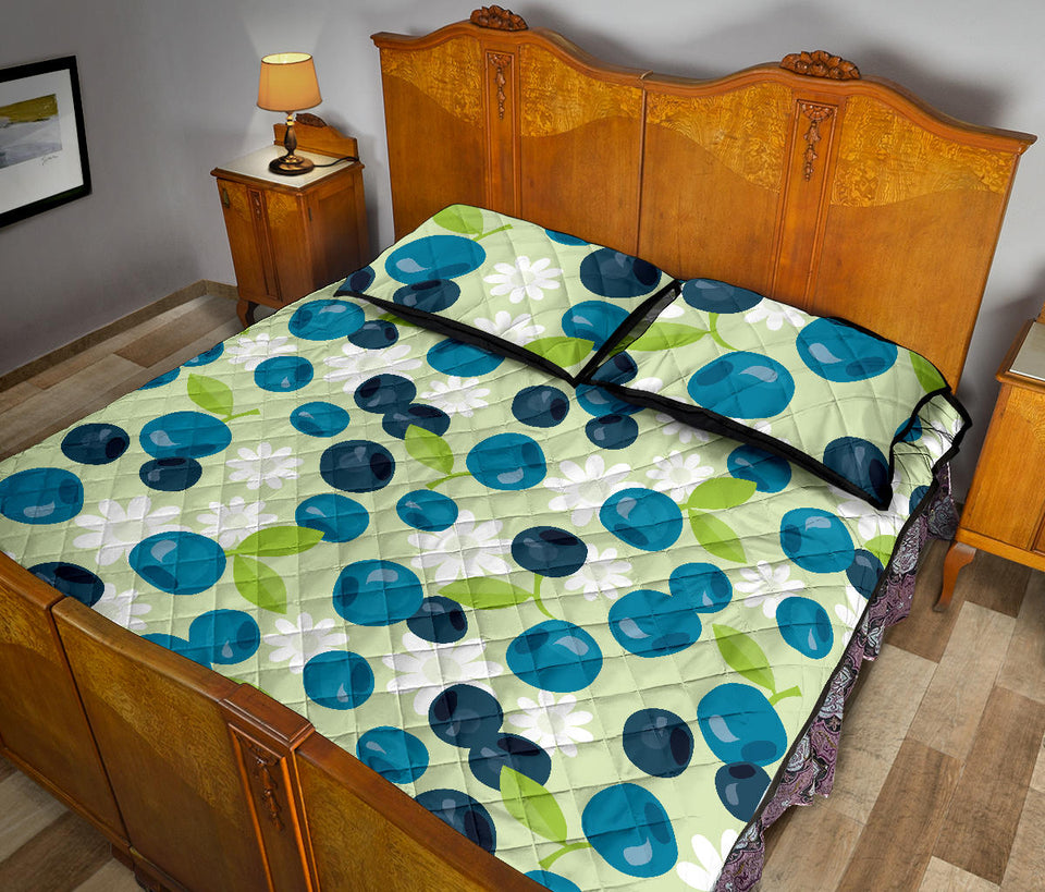 blueberry flower pattern Quilt Bed Set