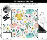 Cute elephants palm tree flower butterfly pattern Sofa Cover Protector