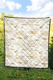 Beautiful Gold Japanese Pattern Premium Quilt