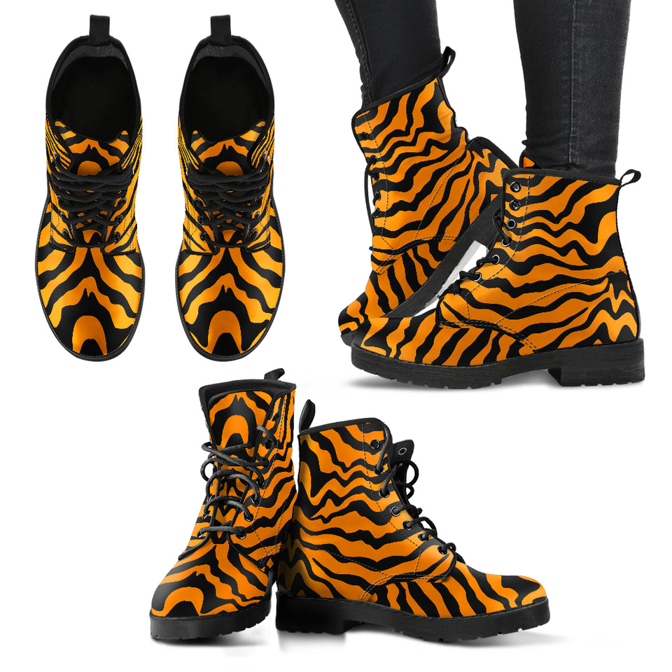 Bengal Tigers Skin Print Pattern Leather Boots