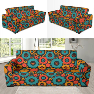 Gear Pattern Print Design 01 Sofa Slipcover