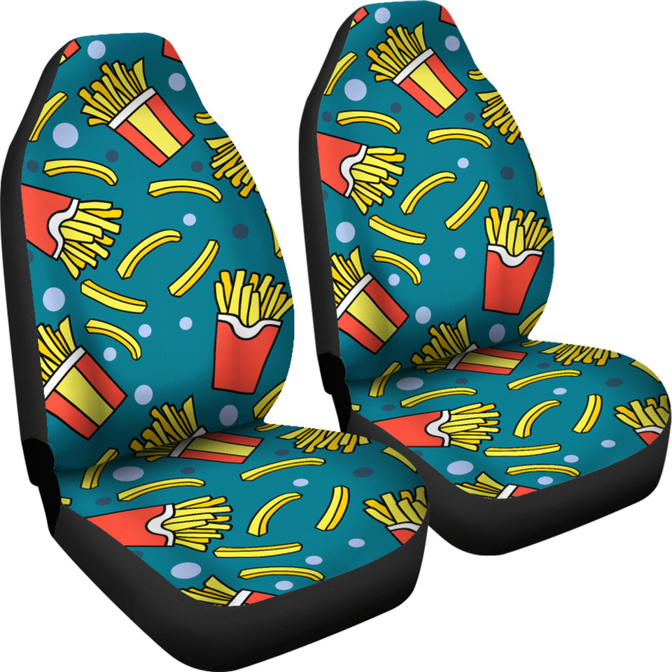 French Fries Red Paper Box Pattern Universal Fit Car Seat Covers