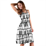 Piano Pattern Print Design 03 Sleeveless Midi Dress