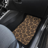 Coffee Bean On Brown Background Front And Back Car Mats
