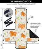 Cute brown pomeranian paw leave bone pattern Chair Cover Protector