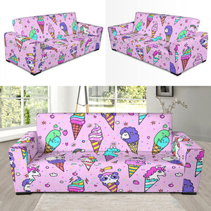 Cute Ice Cream Cone Animal Pattern Sofa Slipcover