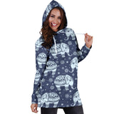 Elephant Tribal Design Pattern Women'S Hoodie Dress
