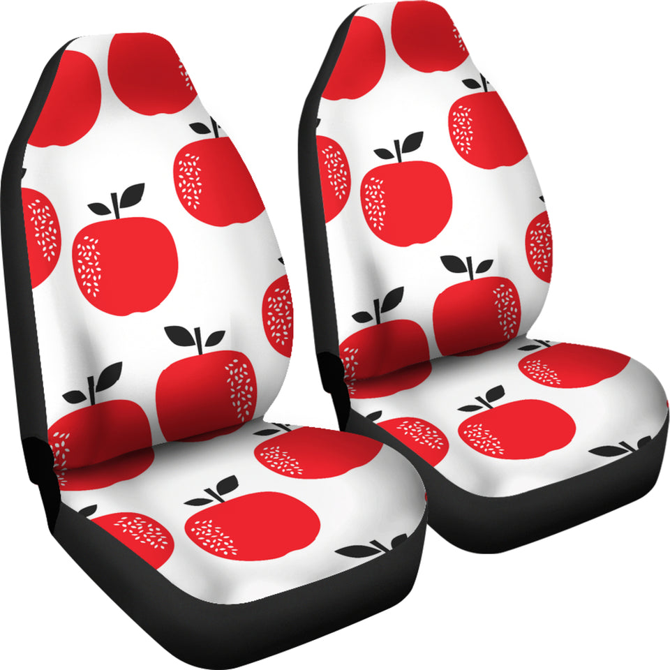 Red Apples White Background  Universal Fit Car Seat Covers
