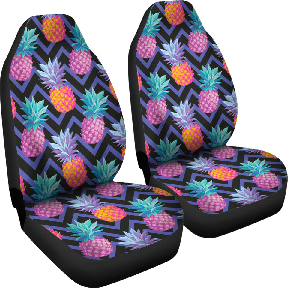 Pineapples Pattern Zigzag Background  Universal Fit Car Seat Covers