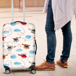 Watercolor Helicopter Cloud Pattern Luggage Covers