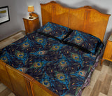 Beautiful peacock feather pattern Quilt Bed Set