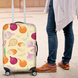 Onion Garlic White Red Pattern Luggage Covers