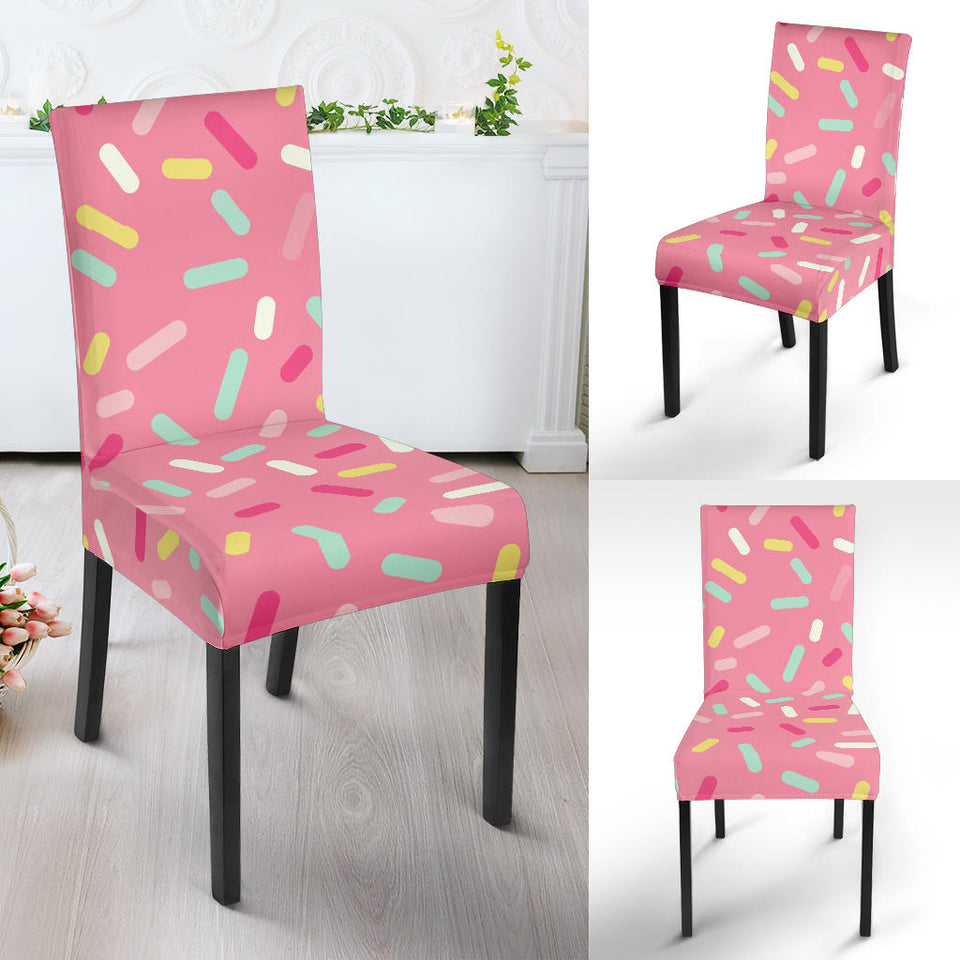 Pink Donut Glaze Candy Pattern Dining Chair Slipcover
