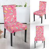 Pink Donut Glaze Candy Pattern Dining Chair Slipcover