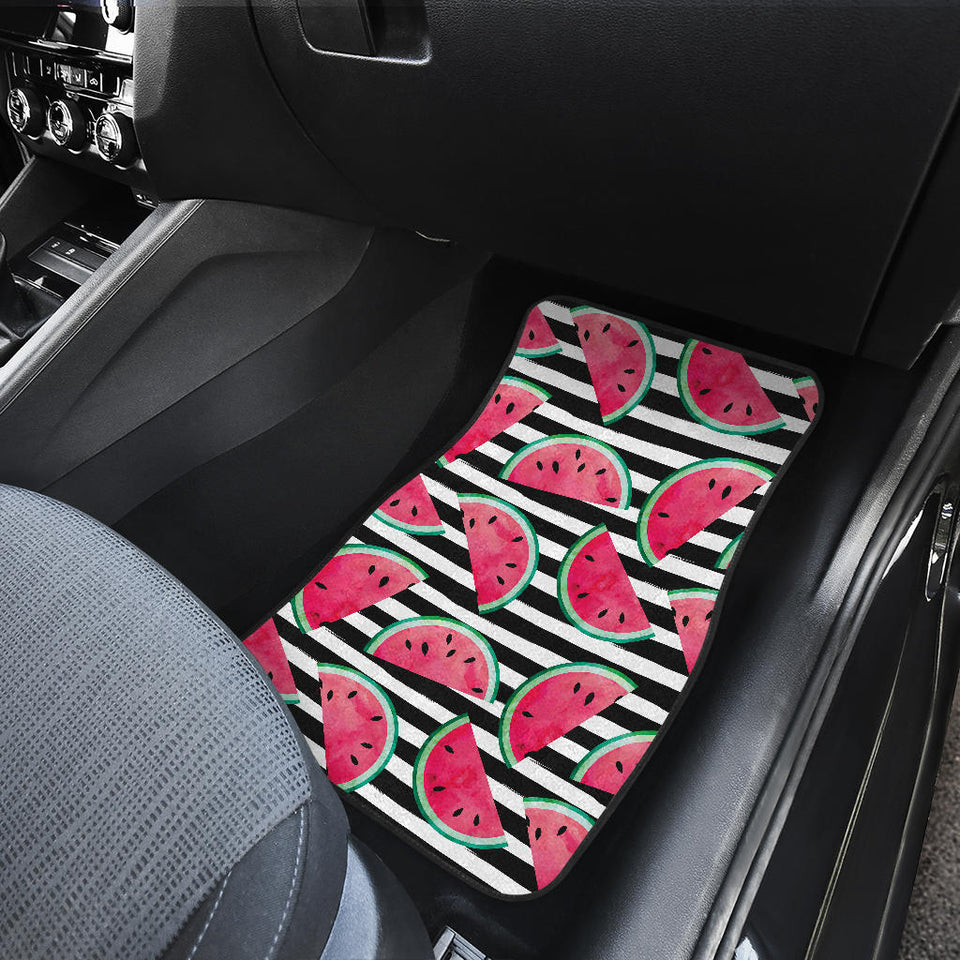 Watercolor Paint Textured Watermelon Pieces Front Car Mats