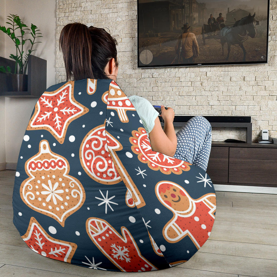 Christmas Gingerbread Cookie Pattern Bean Bag Cover