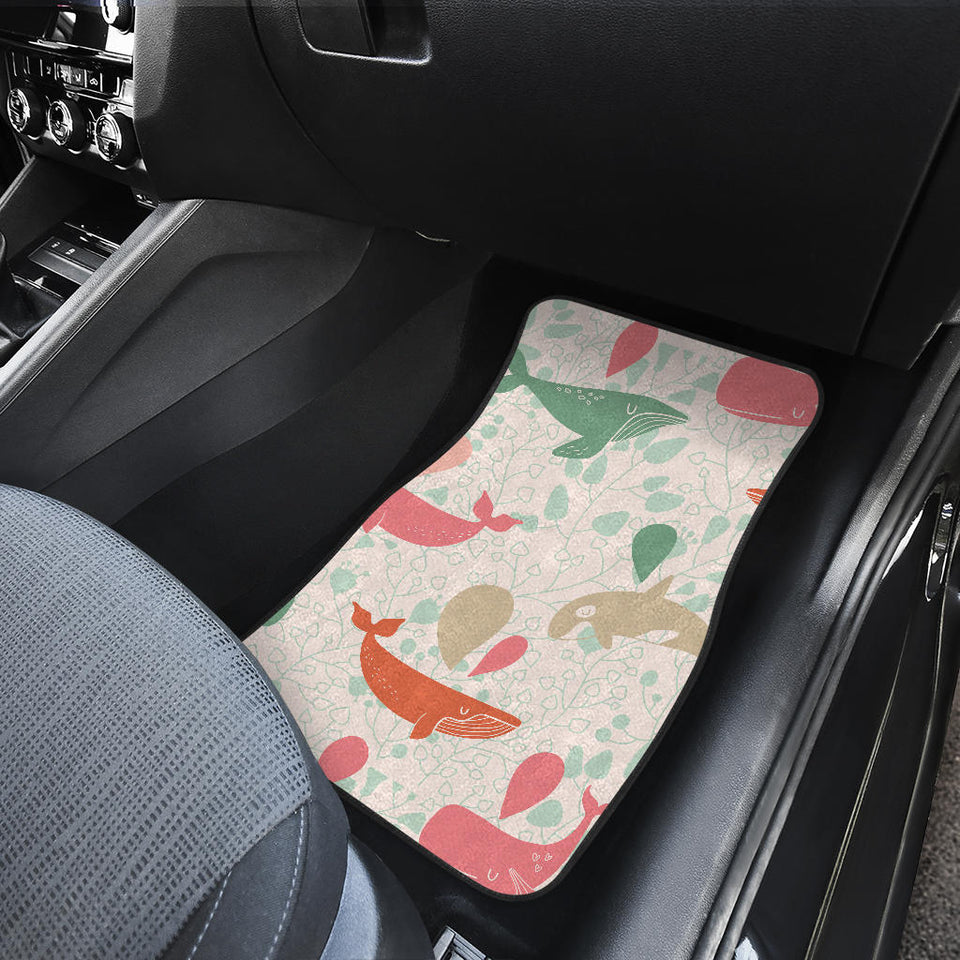 Cute Whale Pattern Front And Back Car Mats