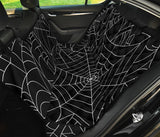 Spider Web Pattern Black Background White Cobweb Dog Car Seat Covers