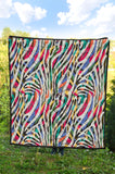 Colorful Zebra Skin Pattern Premium Quilt