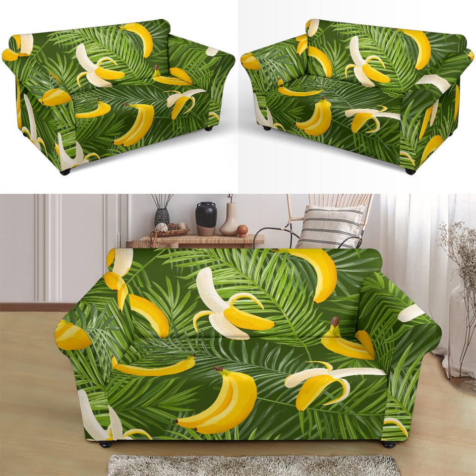 Banana Palm Leaves Pattern Loveseat Couch Slipcover