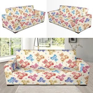 Teddy Bear Pattern Print Design 05  Sofa Slipcover